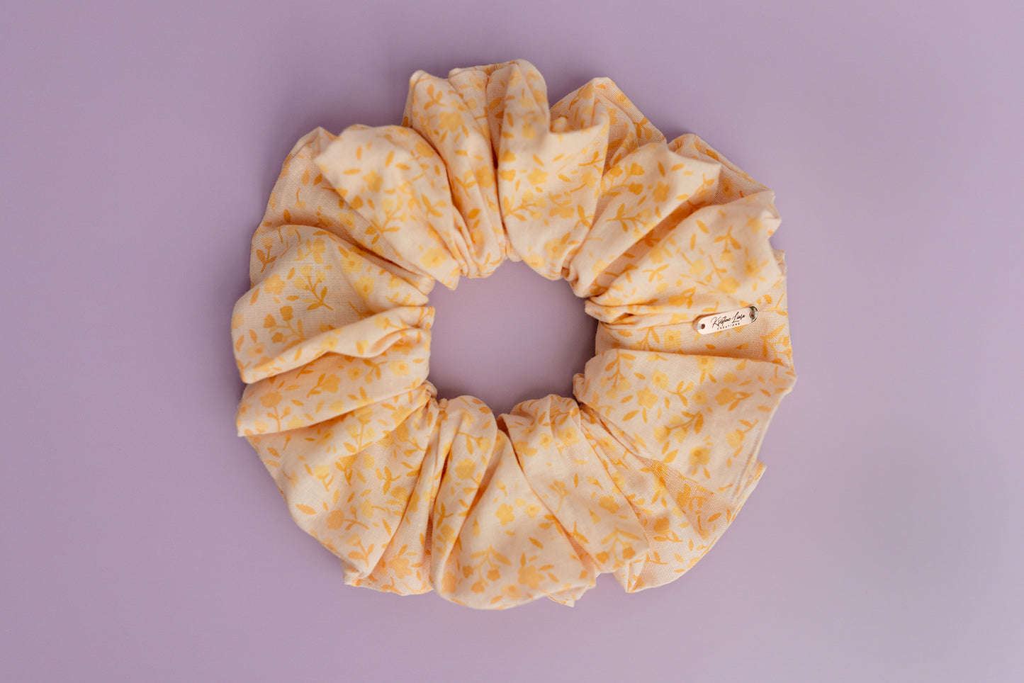 Jasmine Floral Vines Cotton Scrunchie