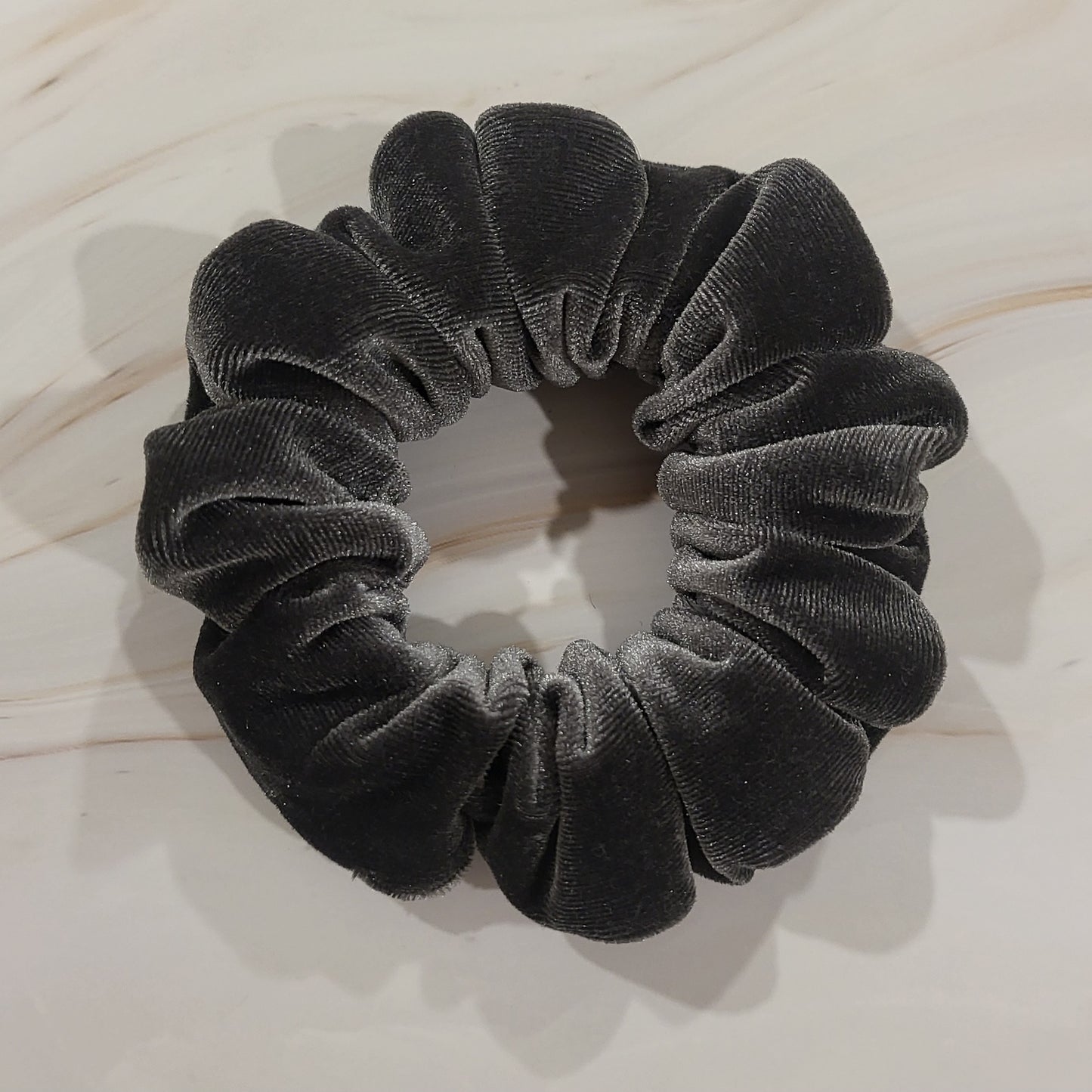 GRAY Stretch Velvet Scrunchie