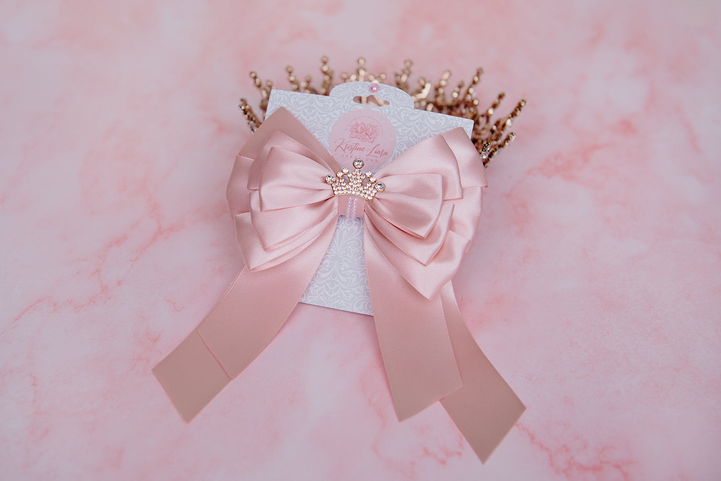 Martina Bow Barrette in Blush