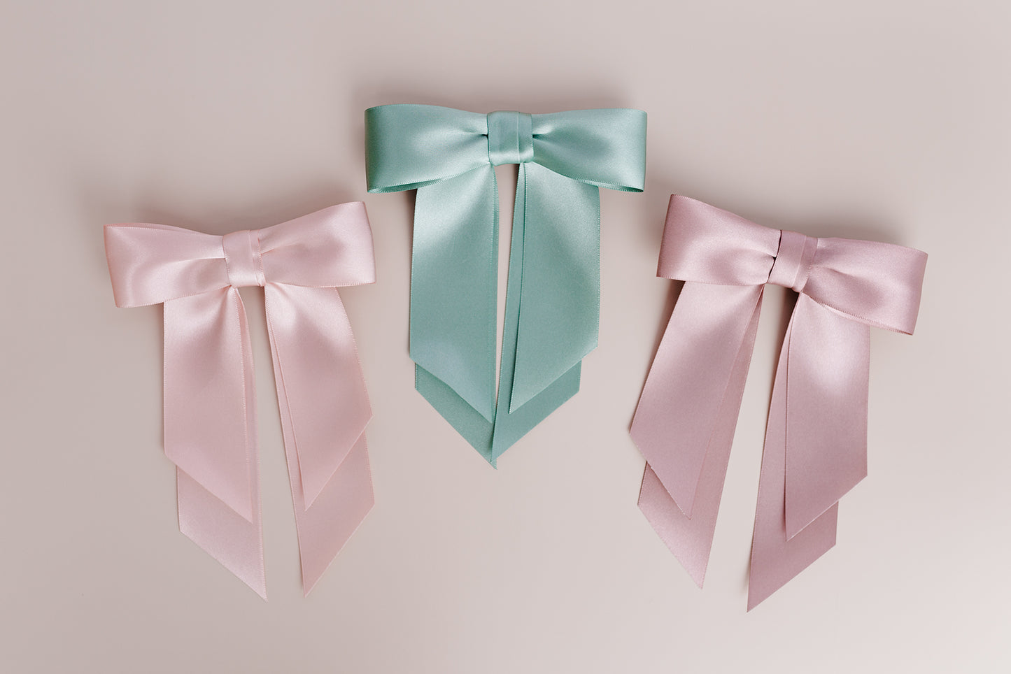 Double Tail Satin Hair Bow Barrette