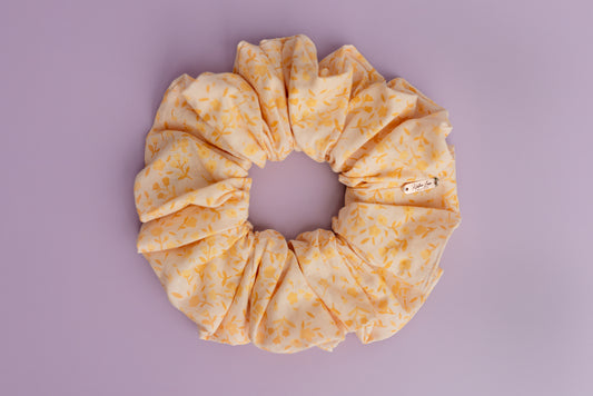 Jasmine Floral Vines Cotton Scrunchie