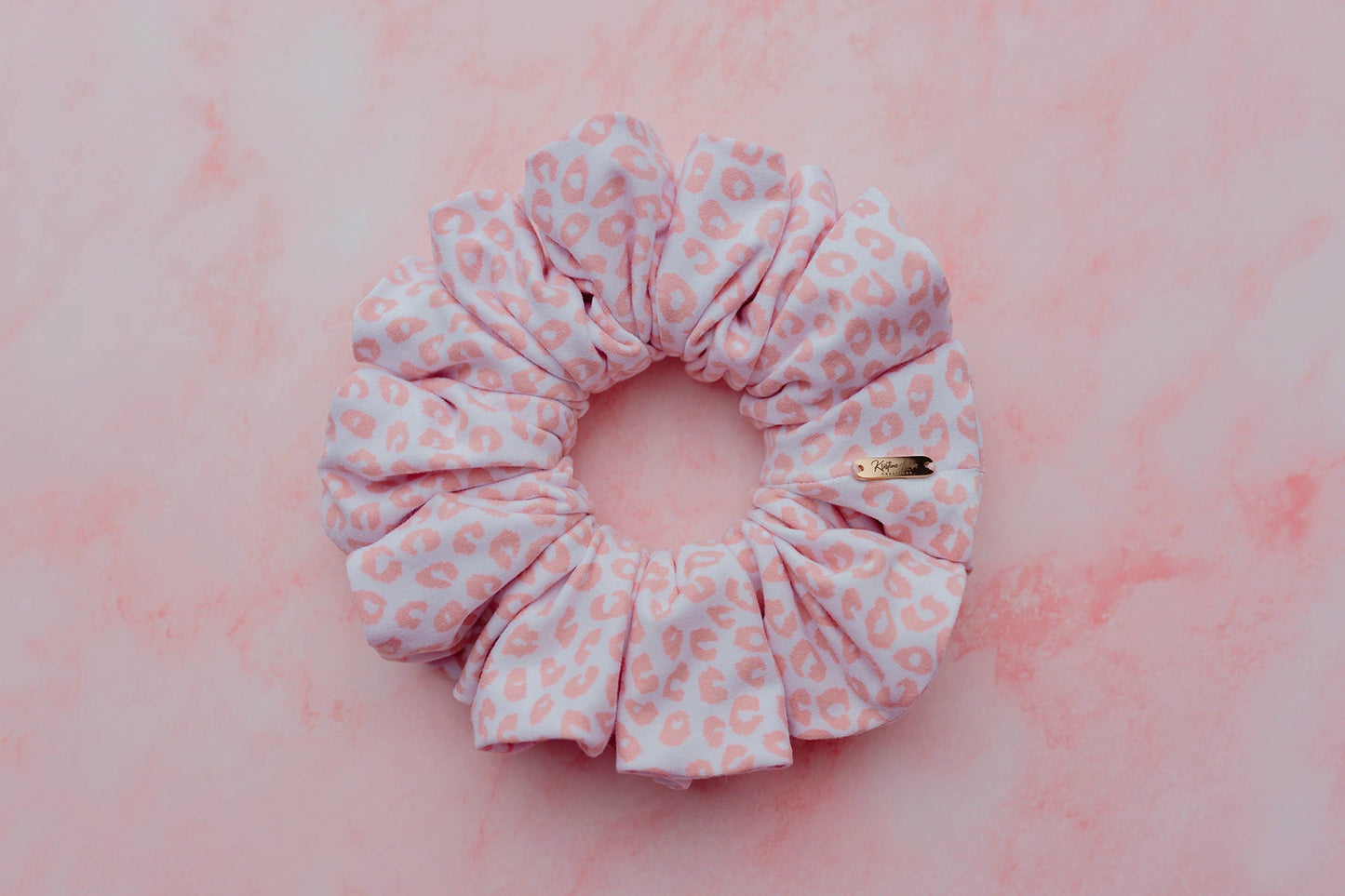Pink Fairy Jersey Knit Fabric Scrunchie in Pink