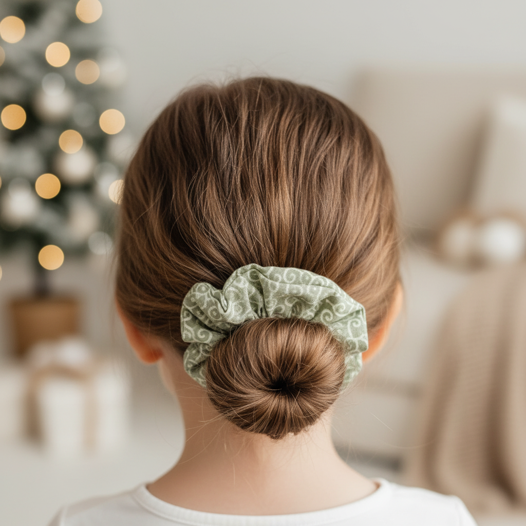 Maya Cotton Scrunchie in Light Green