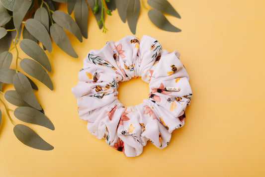 Bailee Cotton Stretch Scrunchie in florals & Bees